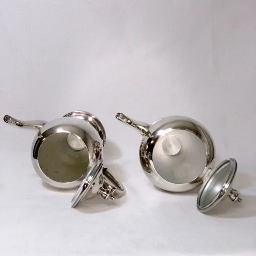VINTAGE New York Academy Silver Coffee Tea Carafe Set Serving 50s MidCentury Mod